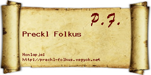 Preckl Folkus névjegykártya